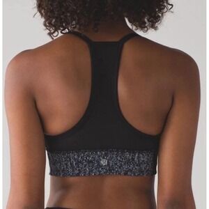 Lululemon Fit‎ Physique Sports Bra Size 8 Layer Look Black Mesh Racerback